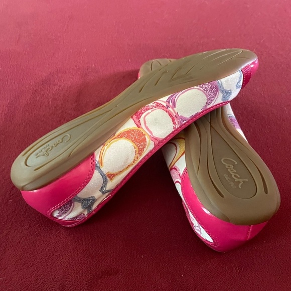 COACH Cecile Signature Pink Leather Flats - Picture 3 of 4